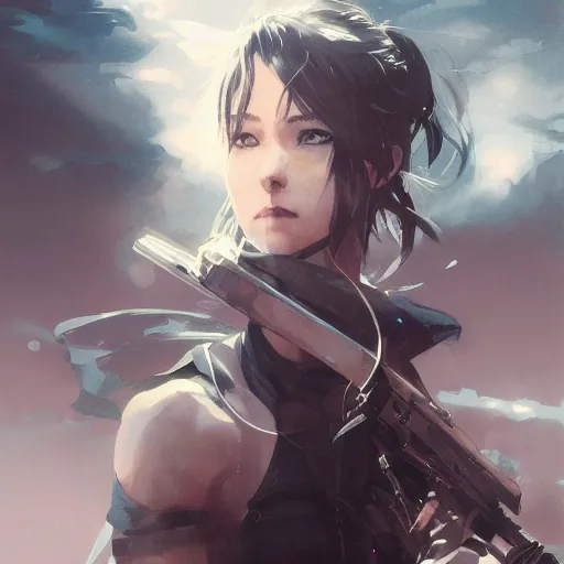 Image similar to realistic portrait of Sinon from sao, dramatic lighting, illustration by Greg rutkowski, yoji shinkawa, 4k, digital art, concept art, trending on artstation