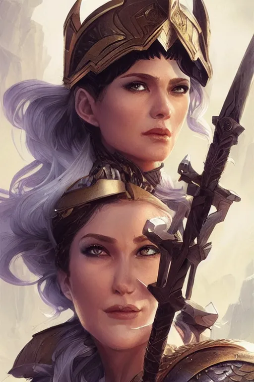 Image similar to amazon valkyrie athena, d & d, fantasy, portrait, highly detailed, headshot, digital painting, trending on artstation, concept art, sharp focus, illustration, art by artgerm and greg rutkowski and magali villeneuve