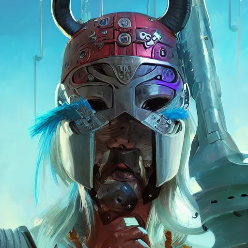 Image similar to cyberpunk viking helmet mask warrior goddess robot ninja fantasy, art gta 5 cover, official fanart behance hd artstation by jesper ejsing, by rhads, makoto shinkai and lois van baarle, ilya kuvshinov, ossdraws