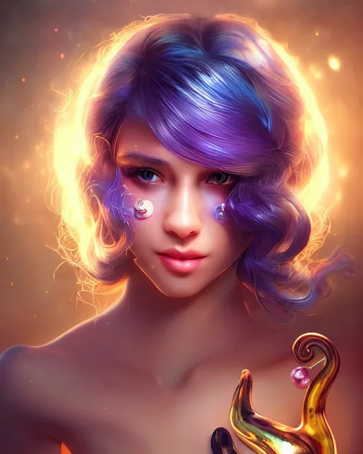 Image similar to cute woman cat chimera of iridescent liquid, alchemy, shiny plastic, intricate, bloom, detailed, volumetric lighting, sharp focus, photorealism, digital painting, highly detailed, concept art, by by artgerm and wlop