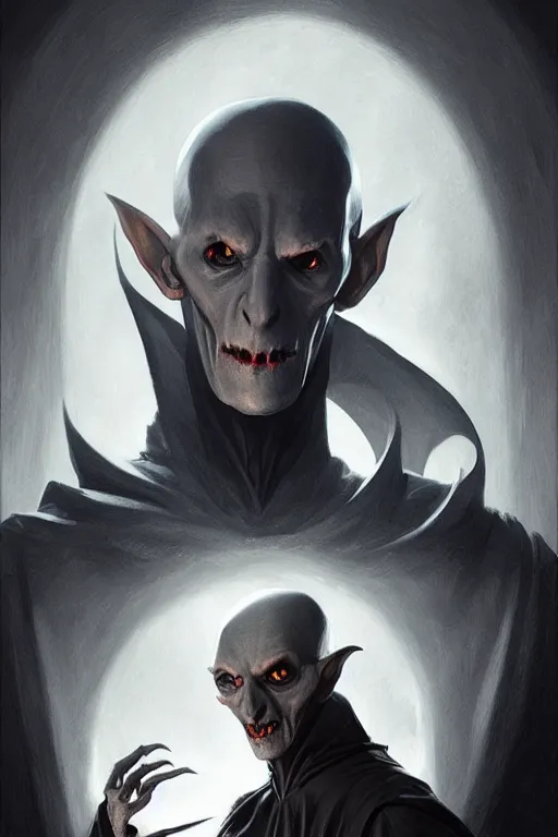 Prompt: stylish nosferatu as a gamer, d & d, fantasy, portrait, highly detailed, headshot, digital painting, trending on artstation, concept art, sharp focus, illustration, art by artgerm and greg rutkowski and magali villeneuve