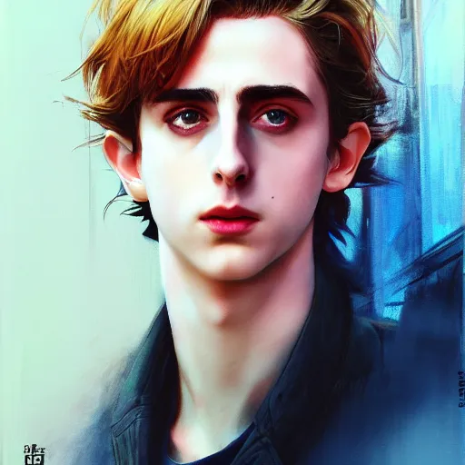 Image similar to platinum blonde timothee chalamet, realistic shaded perfect face, fine details. anime. realistic shaded lighting poster by ilya kuvshinov katsuhiro otomo ghost - in - the - shell, magali villeneuve, artgerm, jeremy lipkin and michael garmash and rob rey