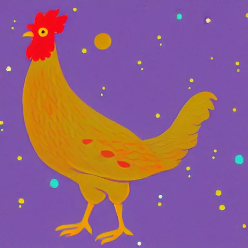 Prompt: a cosmic rooster, animated, sharp focus