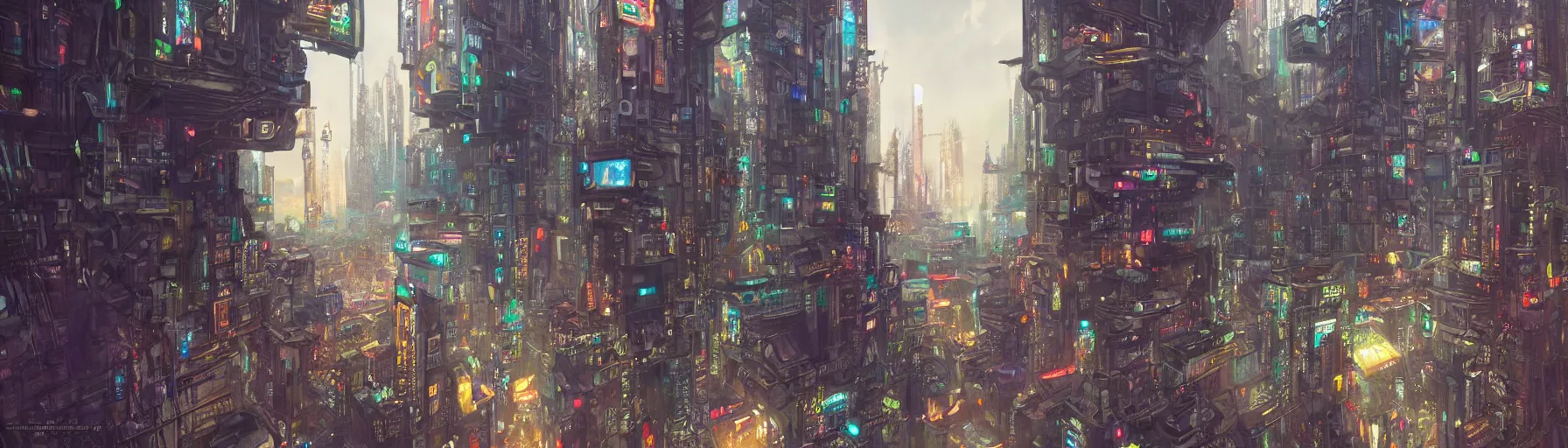 Prompt: a big life-like hologram of a beautiful young woman in the middle of the city centre of a futuristic cyberpunk city, street view, Warhammer, highly detailed, artstation, illustration, art by Gustav Klimt