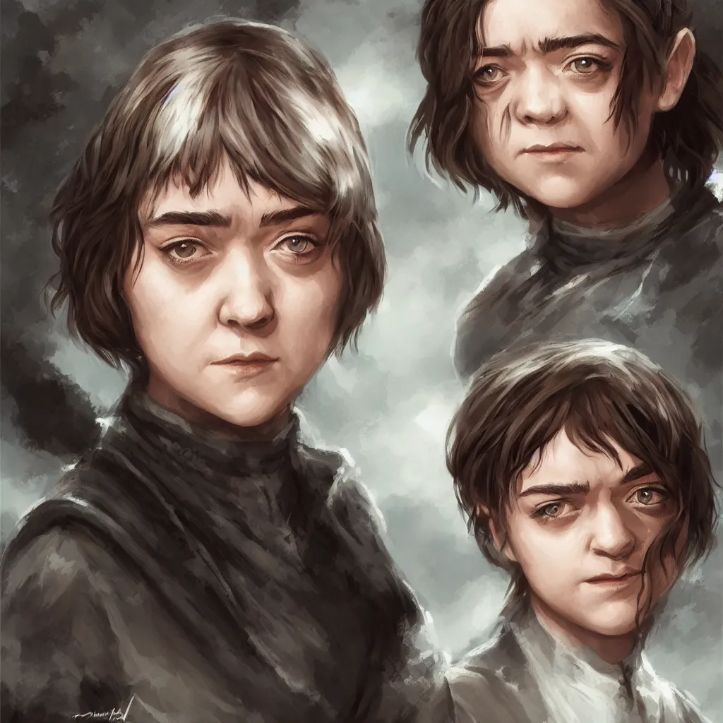 Image similar to maisie williams as arya stark by ross tran