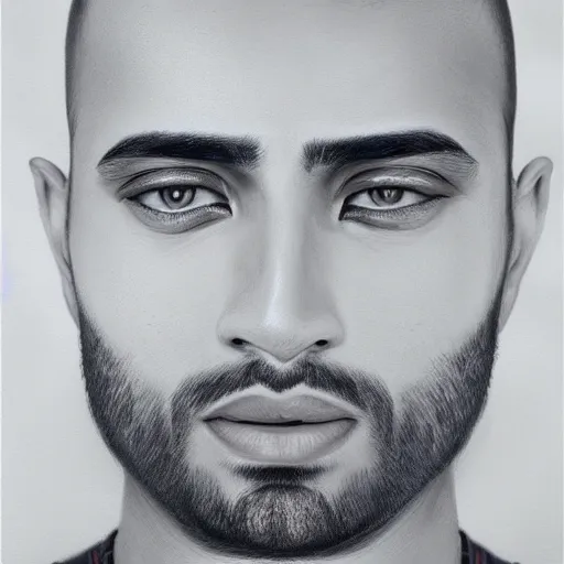 Image similar to photo realistic portrait of emad mostaque