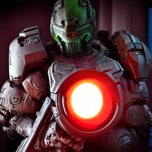 Image similar to doom slayer from doom 2 0 1 6, photography