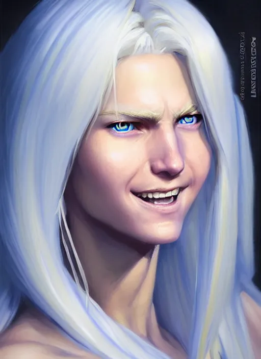 Image similar to a _ fantasy _ style _ portrait _ painting _ of shy white female paladin with blonde hair and blue eyes friendly smile, scar under left eye, holy oil _ painting _ unreal _ 5 _ daz. _ rpg _ portrait _ extremely _ detailed _ artgerm _ greg _ rutkowski _ greg