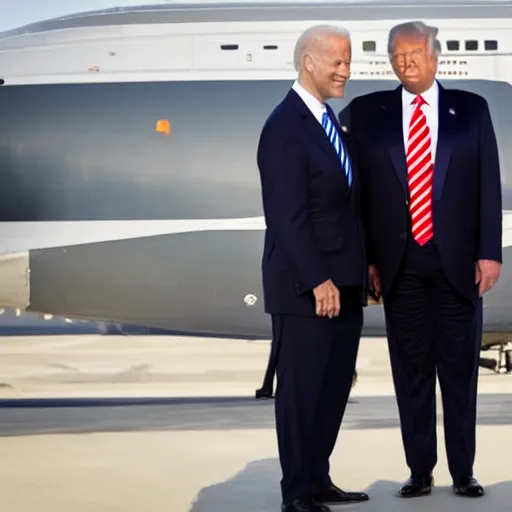 Image similar to biden standing beside trump