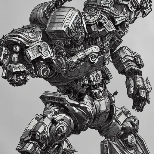 Image similar to mecha, highly detailed, detailed ink illustration, raiden metal gear, cinematic smooth stone, deep aesthetic, concept art, post process, 4k, carved marble texture and silk cloth, latex skin, highly ornate intricate details, in the style of frank miller, art deco, dark enlightenment, alchemy