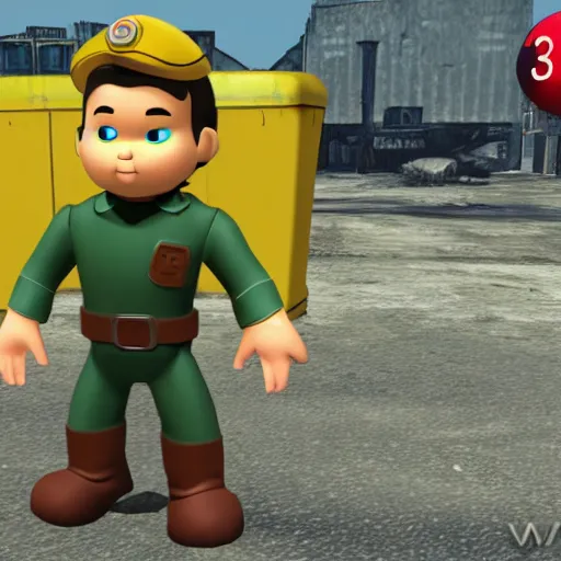 Image similar to 3 d toy vault boy from fallout : new wegas,