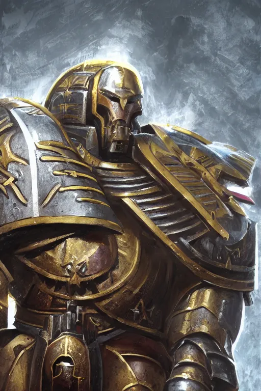 Image similar to armor portrait heros warhammer 4 0 k horus heresy fanart - the primarchs emperor by johannes helgeson animated with vfx concept artist & illustrator global illumination ray tracing hdr fanart arstation zbrush central hardmesh 8 k octane renderer comics stylized