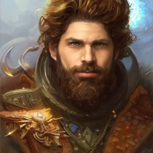 Prompt: Steven Bonnell II as a fantasy D&D character, portrait art by Donato Giancola and Bayard Wu, digital art, trending on artstation, 4k