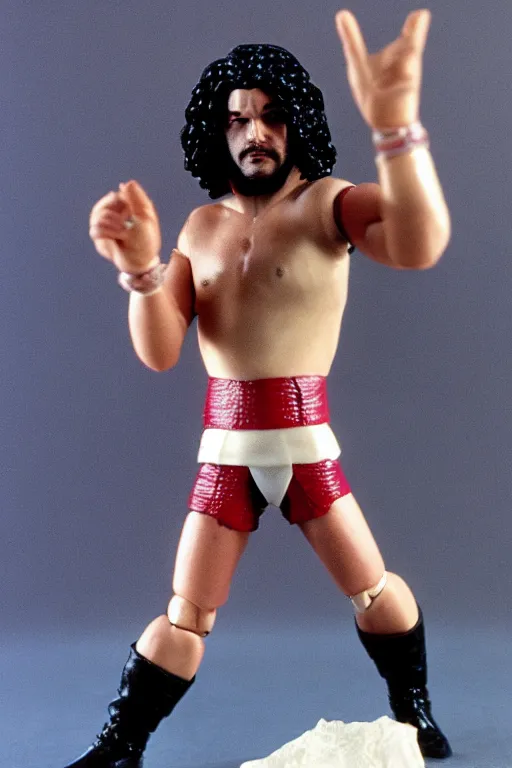 Prompt: jon snow as a 1 9 8 0 s wrestling action figure