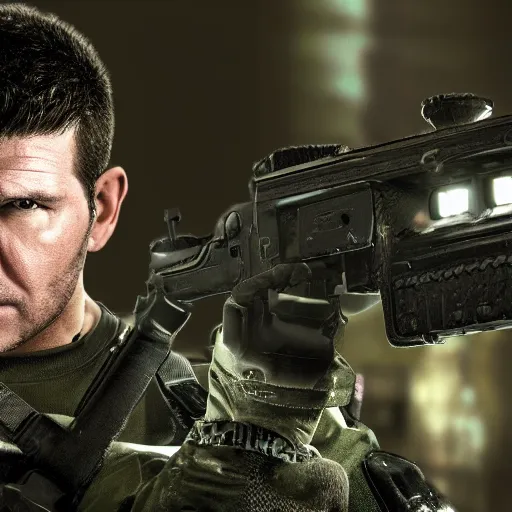 Prompt: David Boreanaz as chris redfield, 4k, high detail, high-resolution photograph