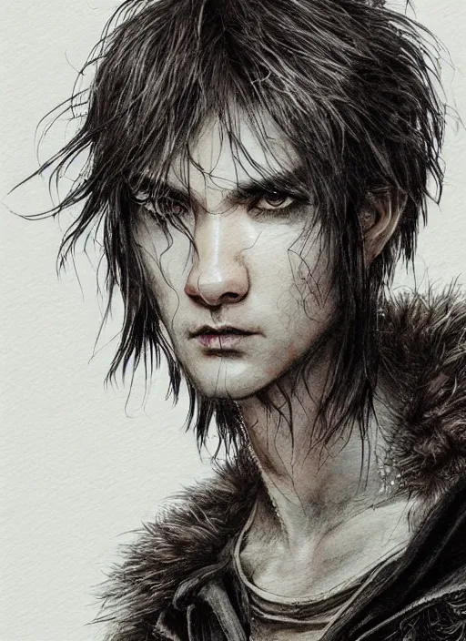 Image similar to portrait, emo emu, watercolor, dramatic lighting, cinematic, establishing shot, extremely high detail, foto realistic, cinematic lighting, pen and ink, intricate line drawings, by Yoshitaka Amano, Ruan Jia, Kentaro Miura, Artgerm, post processed, concept art, artstation, matte painting, style by eddie mendoza, raphael lacoste, alex ross