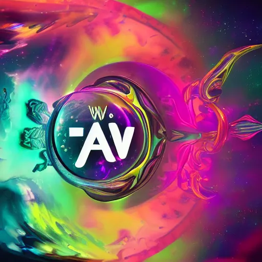 Image similar to a and w vaporwave logo, colorful, digital art, cosmic, 3 d high definition, trending on art station, photorealistic, high resolution, 8 k, octane, hyper detailed, insane details, intricate, elite, ornate, elegant trend, highly detailed and intricate, sharp focus, photography, unreal engine