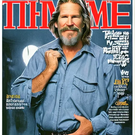 Image similar to jeff bridges the dude time magazine cover