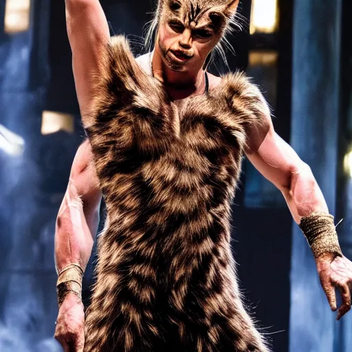 Prompt: Brad Pitt in cats Broadway