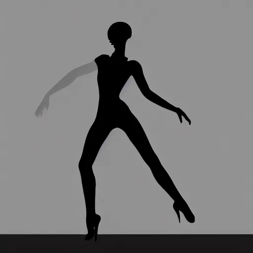 Prompt: trippy silhouette of dancing woman, details, instagram digital, artstation