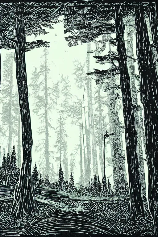 Prompt: a beautiful woodcut print of an english forest, 8 k, frostbite 3 engine, cryengine, dof, trending on artstation, digital art, crepuscular ray, art by valerie lueth and tugboat printshop