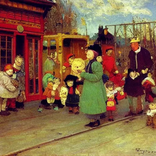 Prompt: Busytown, by Ilya Repin