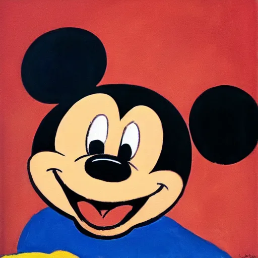 Prompt: Mickey mouse painting by Picasso