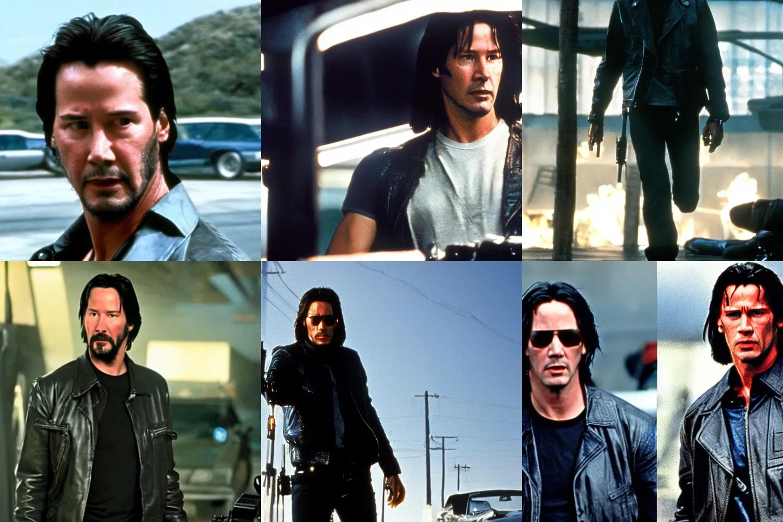 Image similar to Keanu Reeves in The Terminator movie