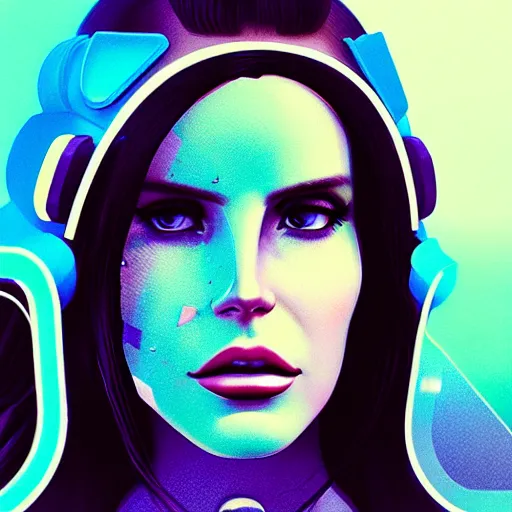 Image similar to portrait of lana del rey as a cyborg. intricate abstract. intricate artwork cyberpunk by tooth wu, wlop, beeple, dan mumford. octane render, trending on artstation, greg rutkowski ruan jia, cinematic, hyper realism, unreal 4, high detail, octane render, 8 k, key art, iridescent accents