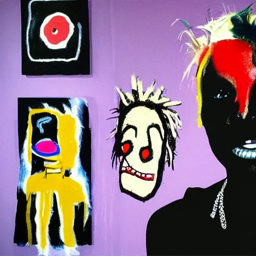 Image similar to lady gaga painted by basquiat