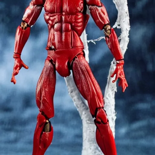 Image similar to tobey maguire action figure with ripped muscles, gross, wet, disgusting, no one wants this