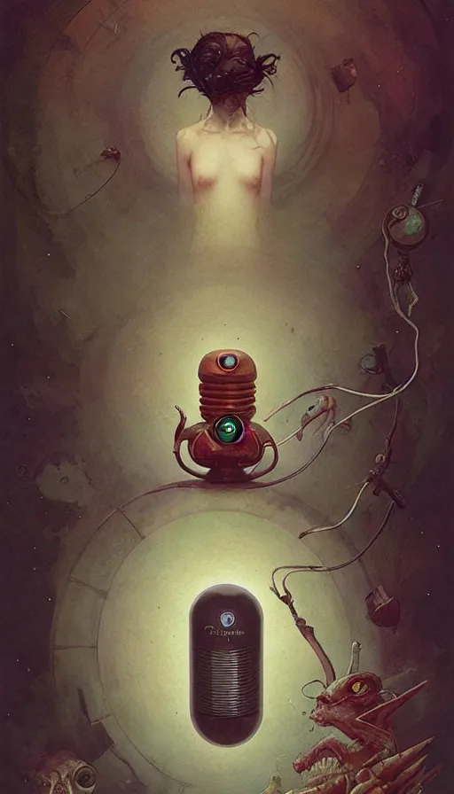 Prompt: a pill that is a time travel device by chiara bautista, beksinski and norman rockwell and greg rutkowski weta studio and tom bagshaw and james gurney and lucasfilm