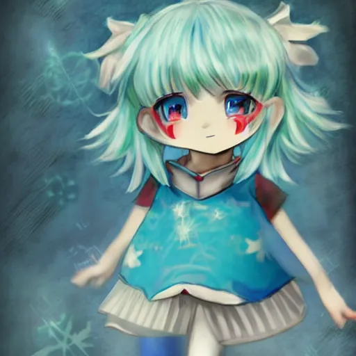 Image similar to Touhou cirno, ultrarealistic