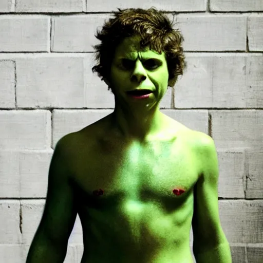 Prompt: Michael Cera is The Hulk
