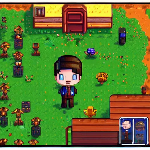 Prompt: agent 4 7 in stardew valley