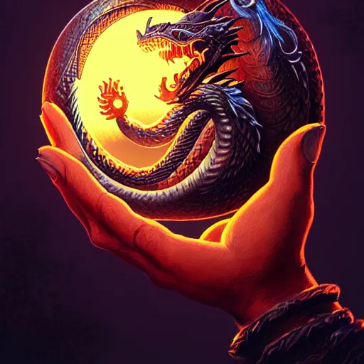 Image similar to odin holds his hands on the dragon orb, beautiful detailed pixelart by albertov, intricate details, beautiful, dithered gradients, volumetric lighting, cgsociety, artstation, smooth, sharp focus, 2 d illustration, by greg rutkowski, amazing art by dan mumford, by anato finnstark