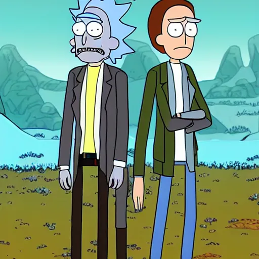 Image similar to Rick and morty in winterfell