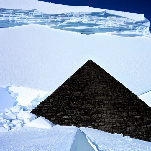 Prompt: entrance to the antarctic pyramid