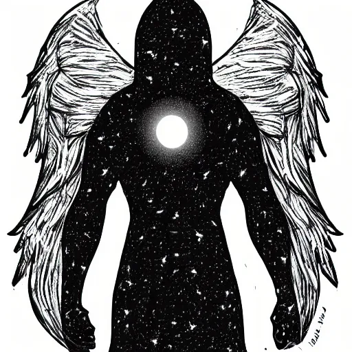 Prompt: a angel of light protecting planet earth drawn by boris valejo
