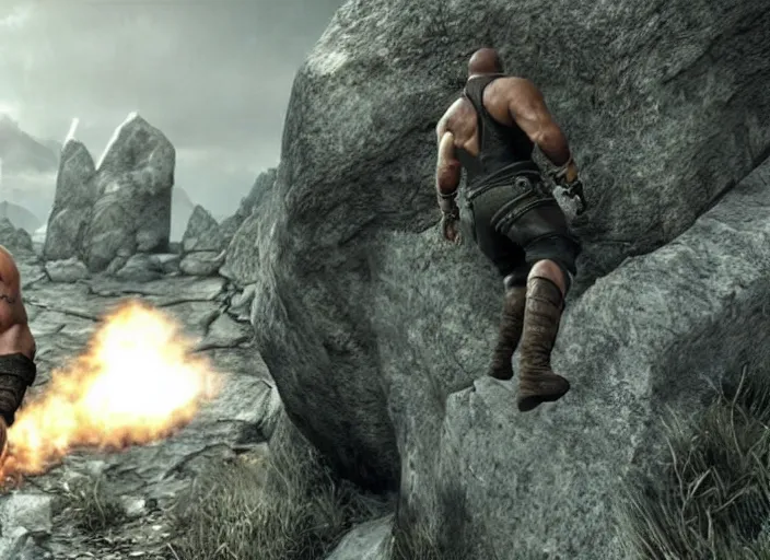 Image similar to Dwayne The Rock Johnson in Skyrim