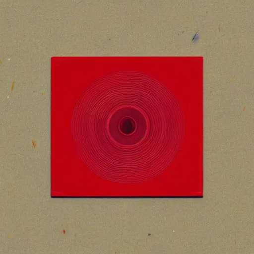 Image similar to close photograph of a cd cover with a small red rectangle on its side