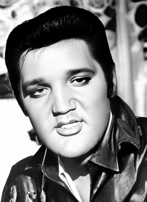 Image similar to photo closeup portrait of superstar elvis presley by pascal rostain