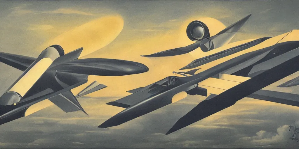 Image similar to hypersonic aircraft, by tullio crali