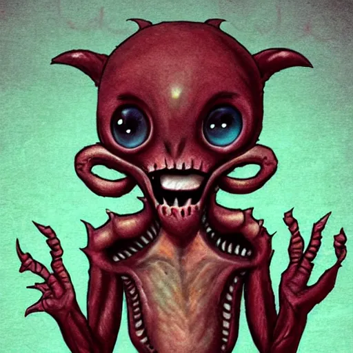 Image similar to Alien monster in a cute style as a good creature