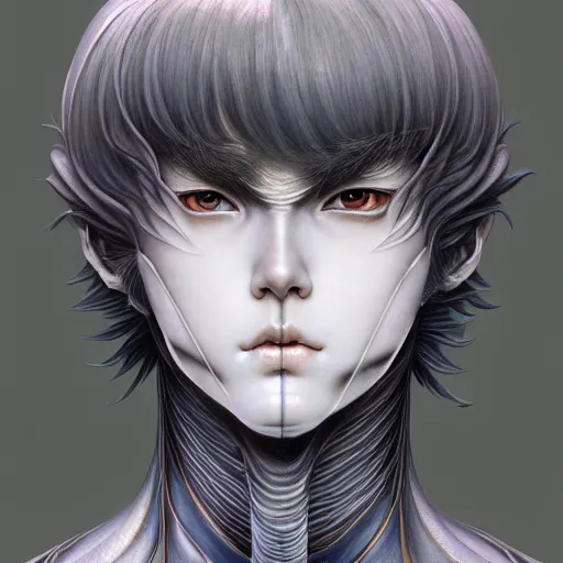 Image similar to prompt : photorealistic cinematic 3 d render of persona portrait soft light painted by takato yamamoto, human modified by mecha attributes and armor, inspired by ghost in shell anime, smooth face feature, intricate oil painting, high detail, sharp high detail, manga and anime 1 9 8 0