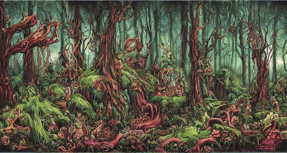 Prompt: Enchanted and magic forest, by ED roth