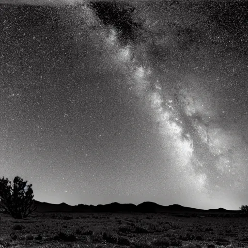 Image similar to stunning photograph of the milky way taken by ansel adams