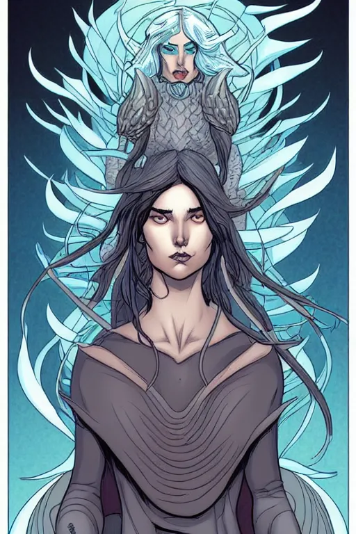 Prompt: comic cover art of a wind elemental, dnd, high fantasy digital illustration, by jenny frison and sana takeda, intricate details, stunning inking lines, flat colors, 4 k, hd, artstation