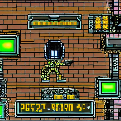 Image similar to ratchet & clank in the style of DOOM 1993 Game, pixelated graphics, FPS