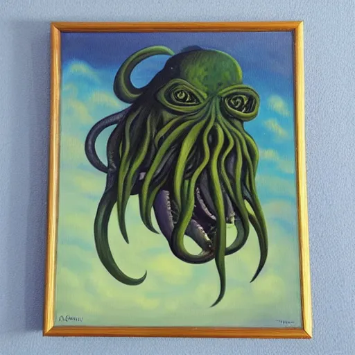 Image similar to oil painting of cthulu